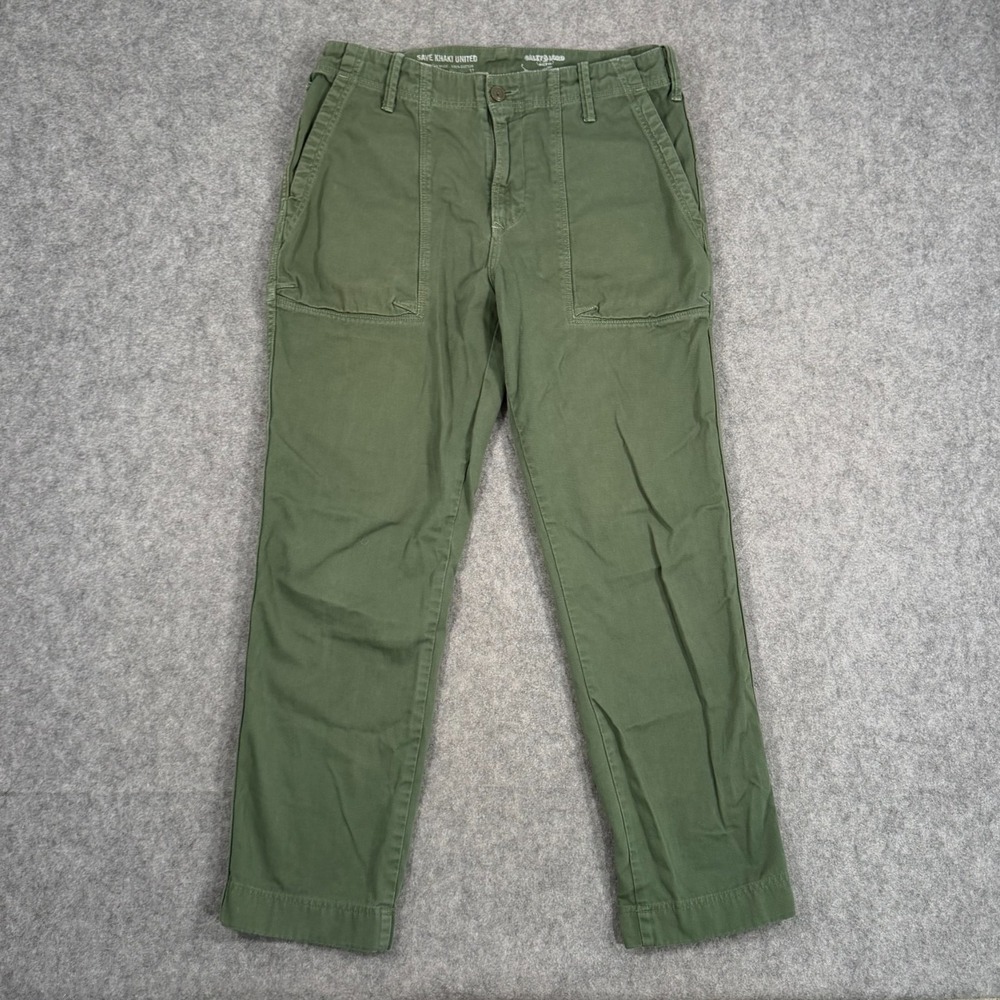 Save Khaki United Army Green Straight Leg Canvas Work Pants Women's Size 31